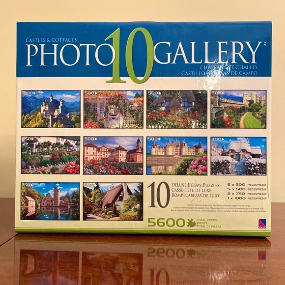 10 Deluxe 2010 Sure-Lox Photo Gallery Jigsaw Puzzles Castles & Cottages - Picture 1 of 8